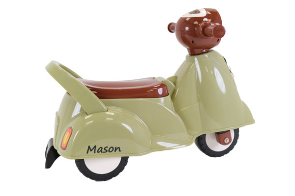 Scooter retro grün mit Namensaufkleber
