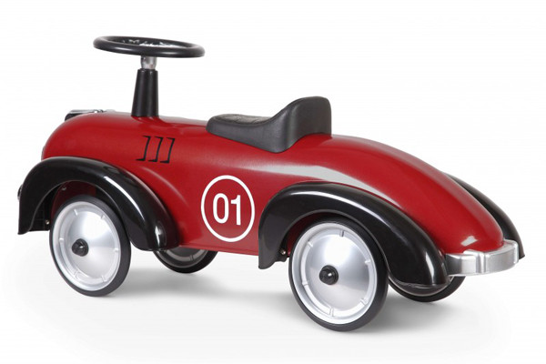 Metall Felgen in Silber mit Gummireifen.