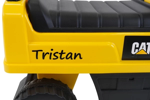 Namensaufkleber auf einer Seite