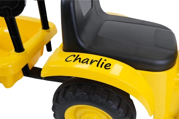 Namensaufkleber auf der anderen Seite