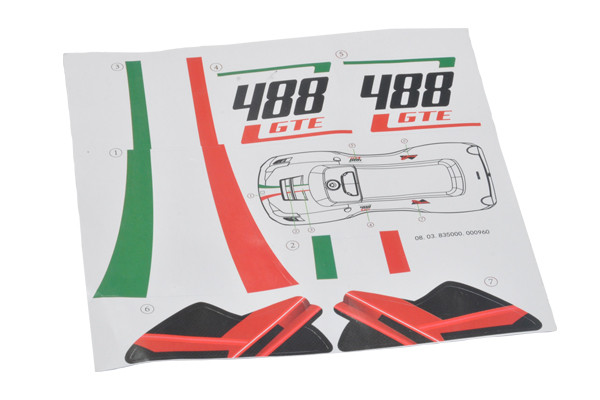 Mit Ferrari-Stickerbogen