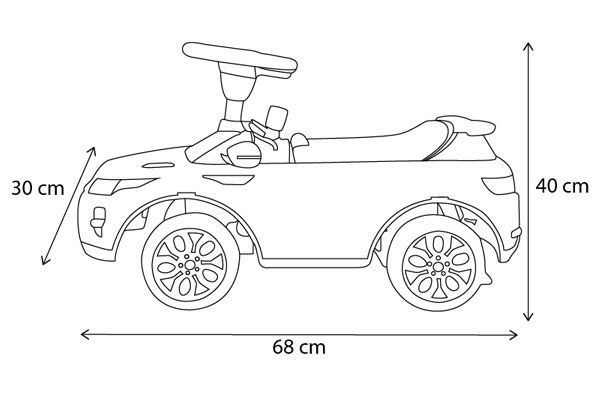 Skizze der Abmessungen.