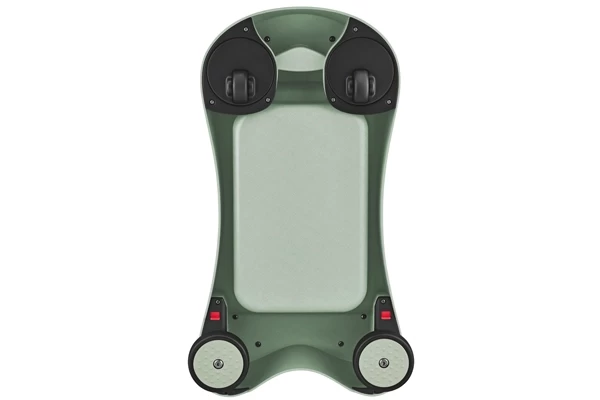 Laufmodus: eingeklappte Hinterräder für mehr Widerstand