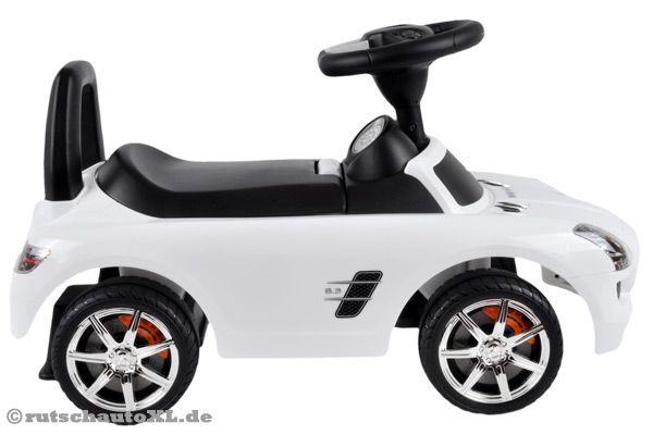 Cooles Rutschauto mit Rücklehne bzw. Schiebegriff.