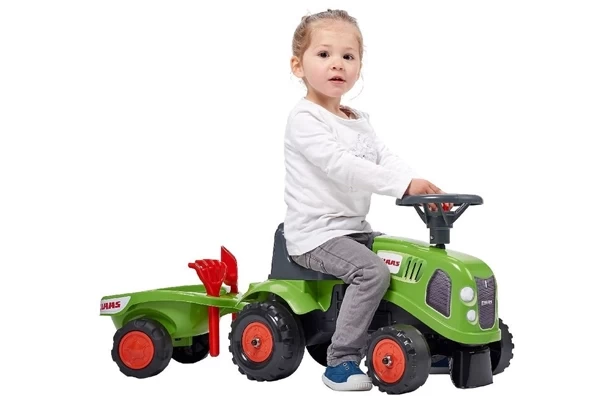 Inklusive Anhänger mit Schaufel und Harke